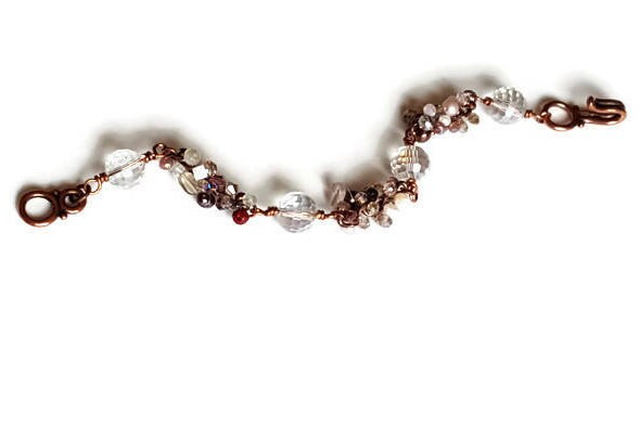 Rose Crystal Nugget Bracelet