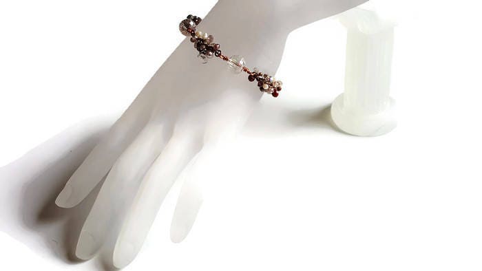 Rose Crystal Nugget Bracelet