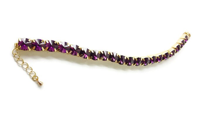 Amethyst Crystal Link Bracelet
