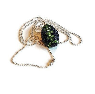 Seahawks Football Pendant - Montana Blue & Peridot Green Necklace