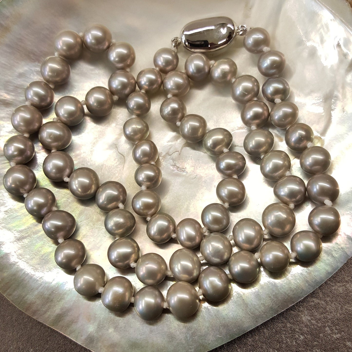 Freshwater Pearl Necklace, Freshwater Pearls, Gift For Her, Real Pearl Necklace, Pearl Necklace, Gray Pearl, June Birthstone, Handmade