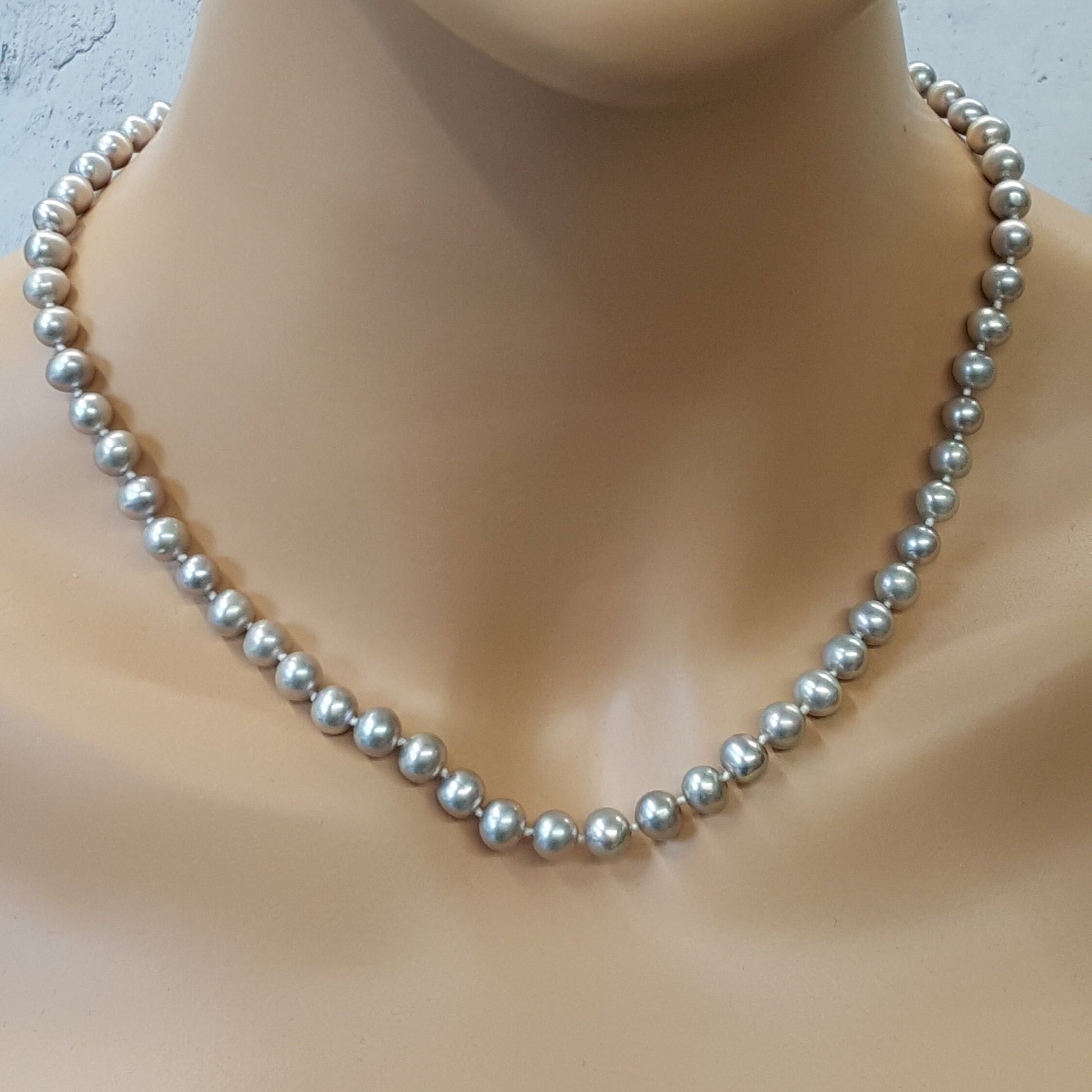 Freshwater Pearl Necklace, Freshwater Pearls, Gift For Her, Real Pearl Necklace, Pearl Necklace, Gray Pearl, June Birthstone, Handmade