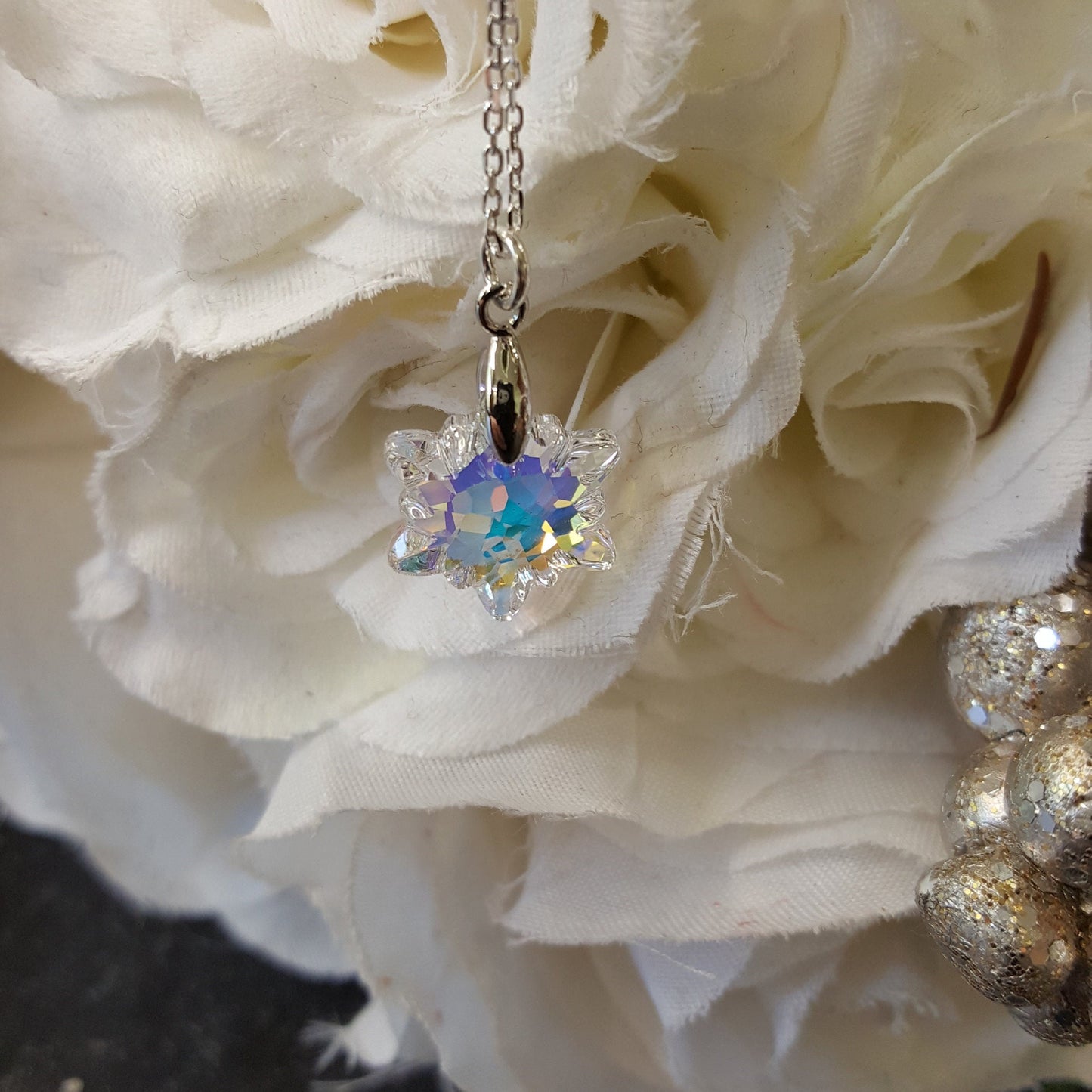 Crystal Snowflake Pendant Necklace