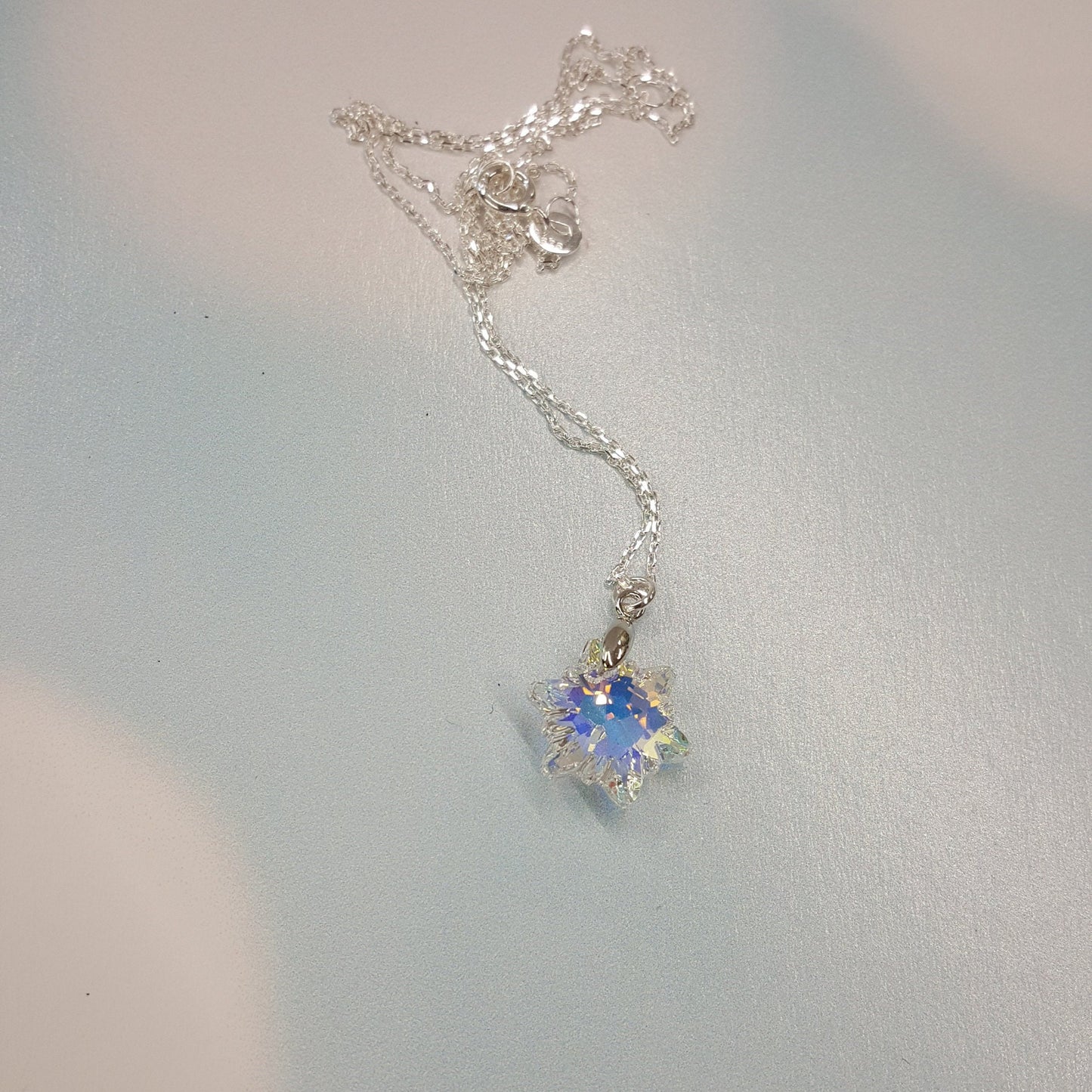 Crystal Snowflake Pendant Necklace