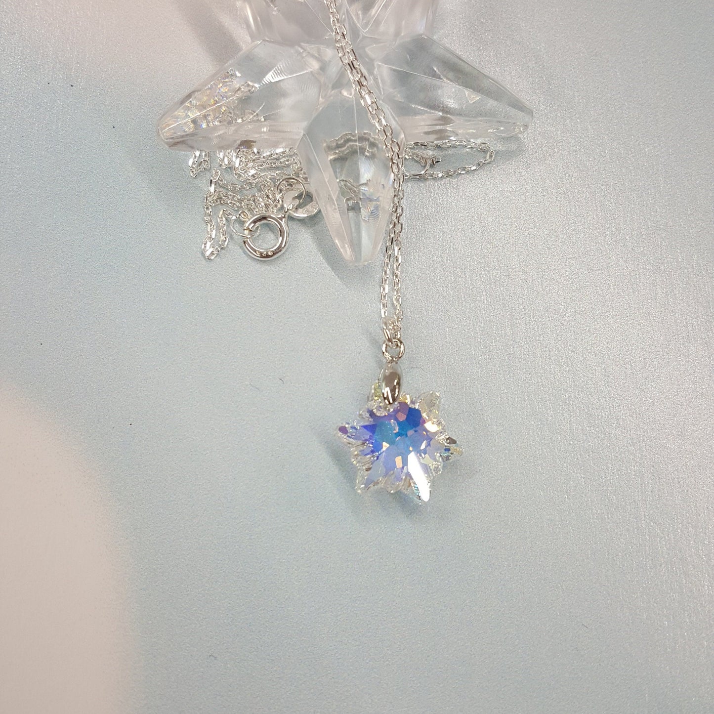 Crystal Snowflake Pendant Necklace