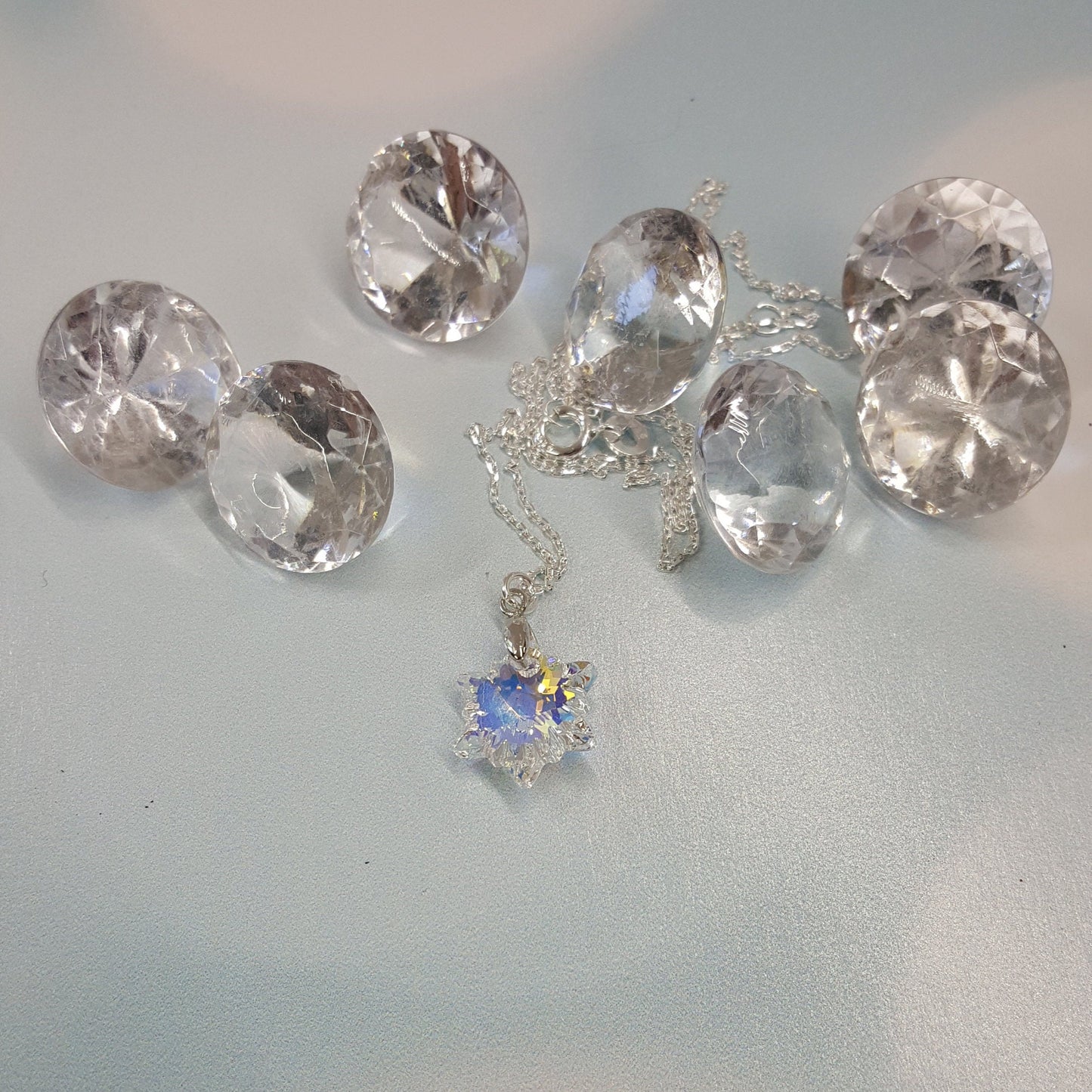 Crystal Snowflake Pendant Necklace