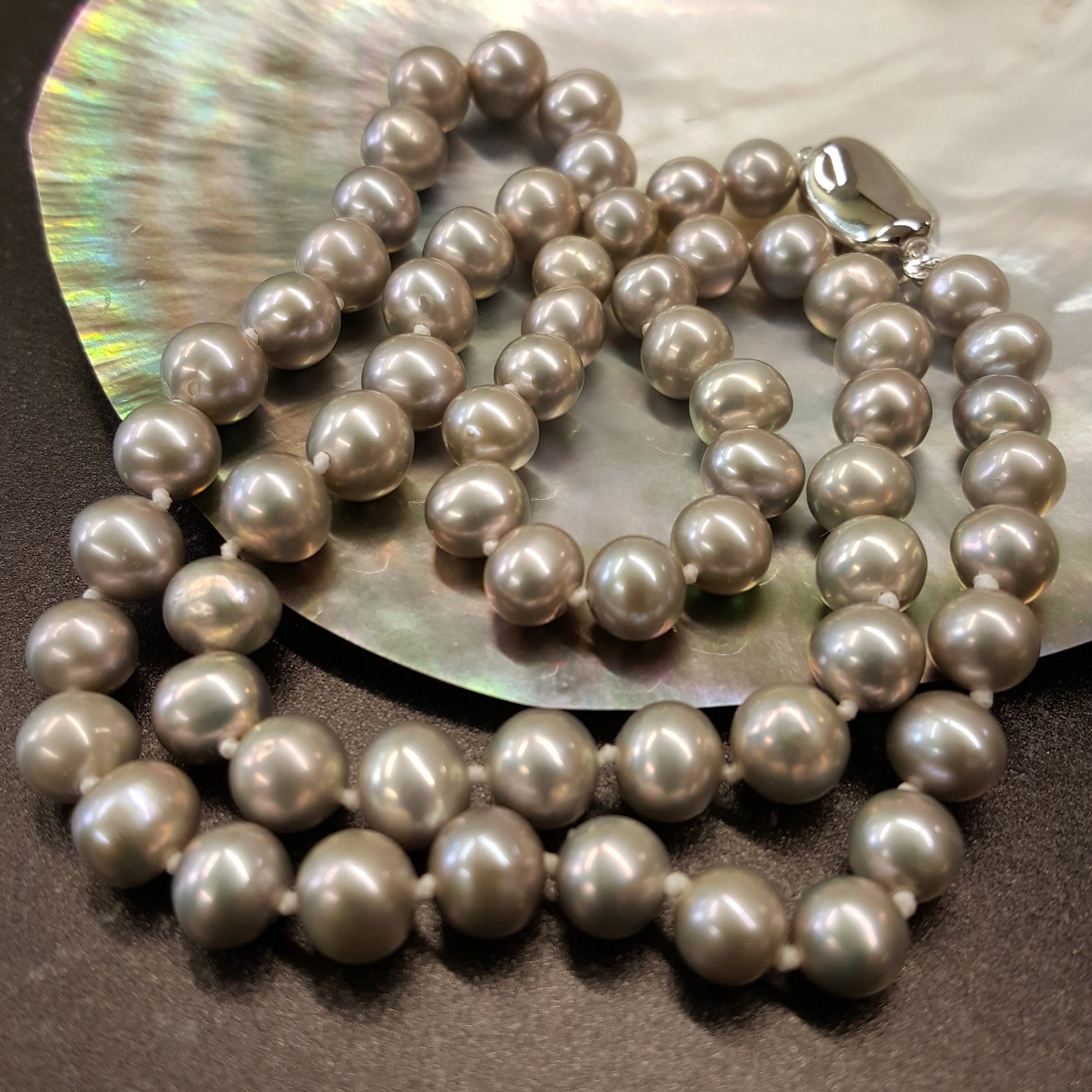 Freshwater Pearl Necklace, Freshwater Pearls, Gift For Her, Real Pearl Necklace, Pearl Necklace, Gray Pearl, June Birthstone, Handmade