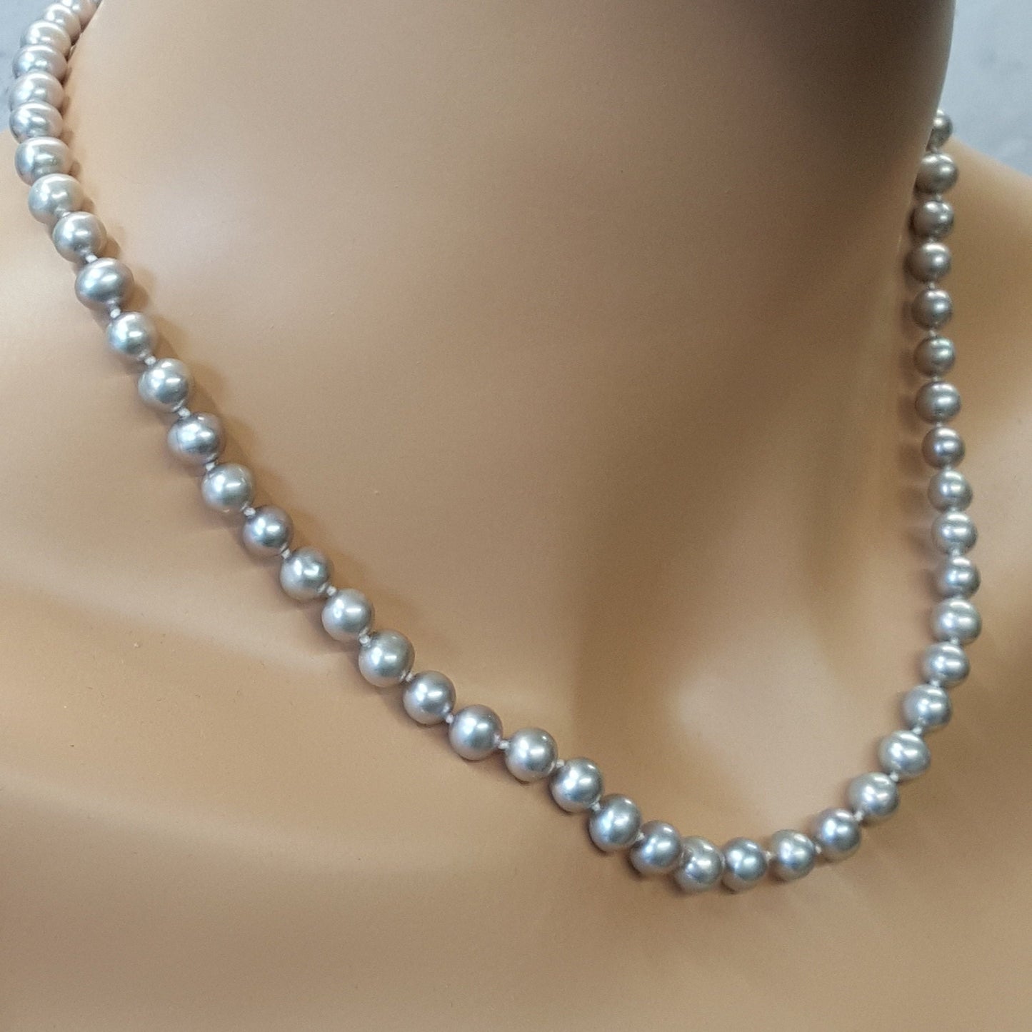 Freshwater Pearl Necklace, Freshwater Pearls, Gift For Her, Real Pearl Necklace, Pearl Necklace, Gray Pearl, June Birthstone, Handmade