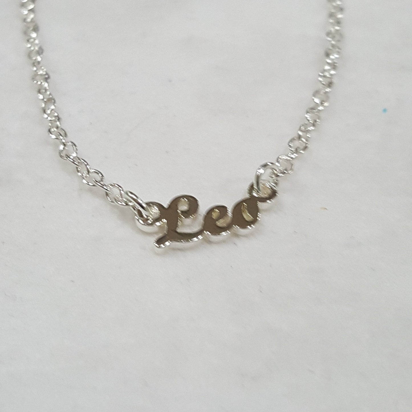 Personalized Zodiac Name Necklace, 18 Inches Long with Silver Finish