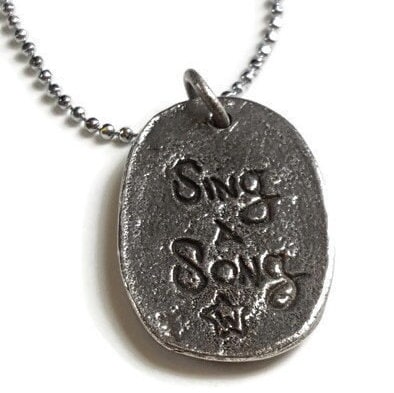 Pewter Howling Wolf Moon Pendant Necklace - Sterling Silver Chain