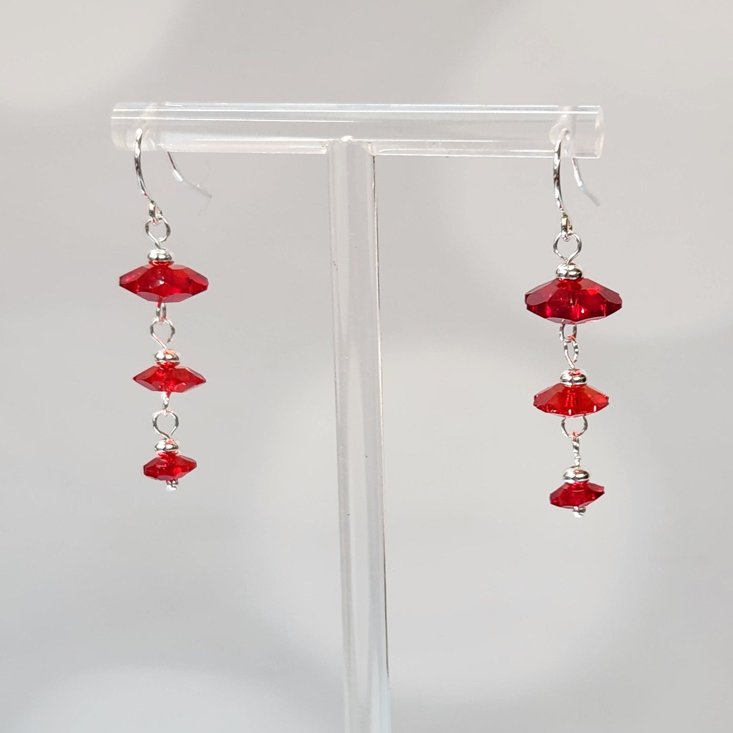 Floral Crystal Dangle Earrings