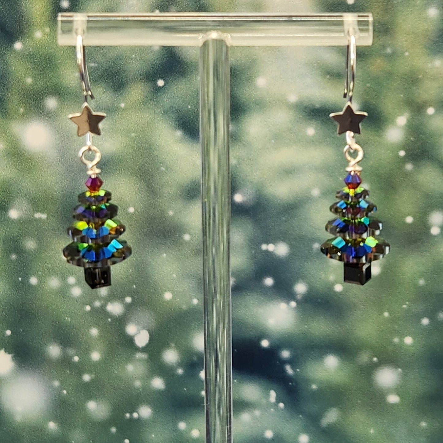 Crystal Christmas Tree Earrings