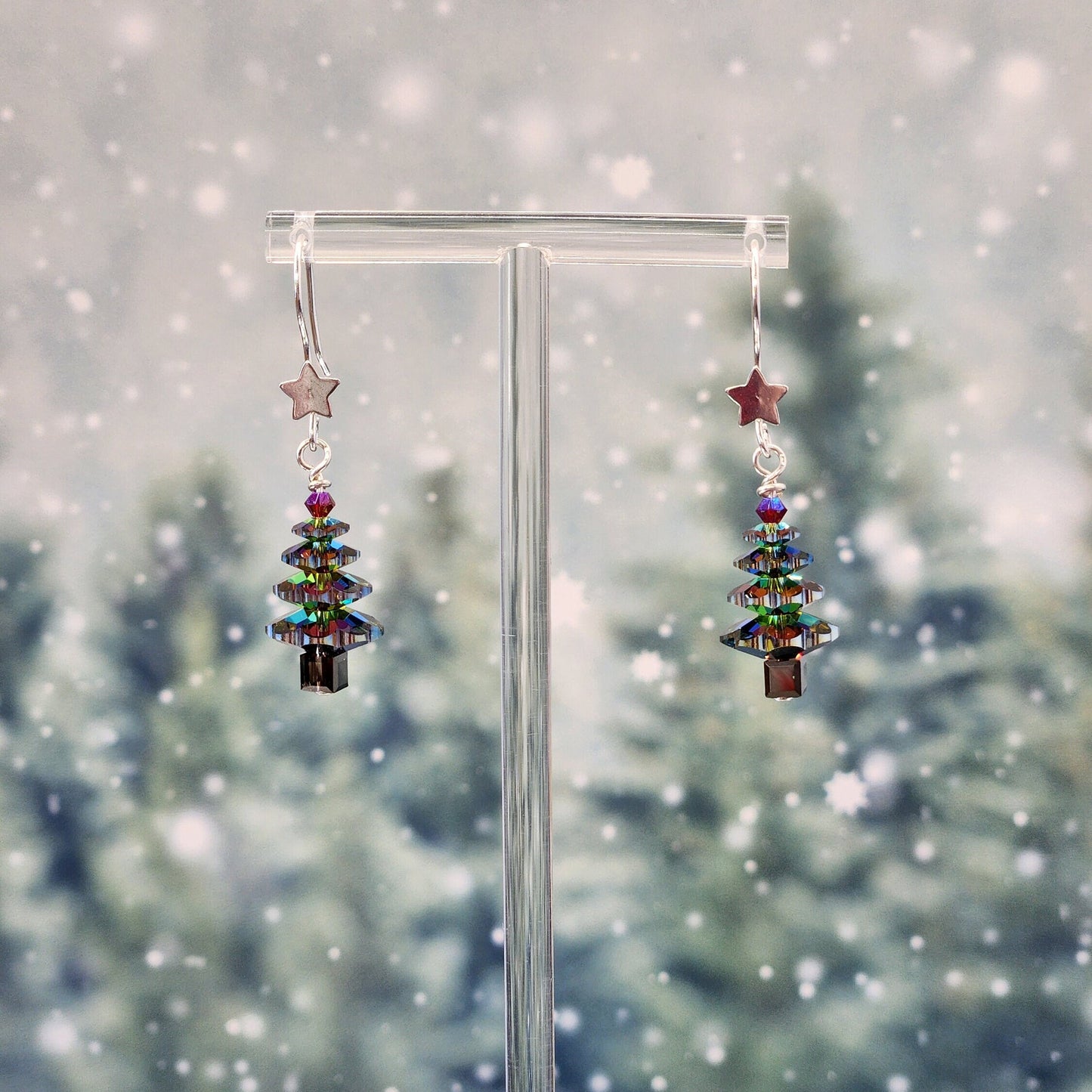 Crystal Christmas Tree Earrings