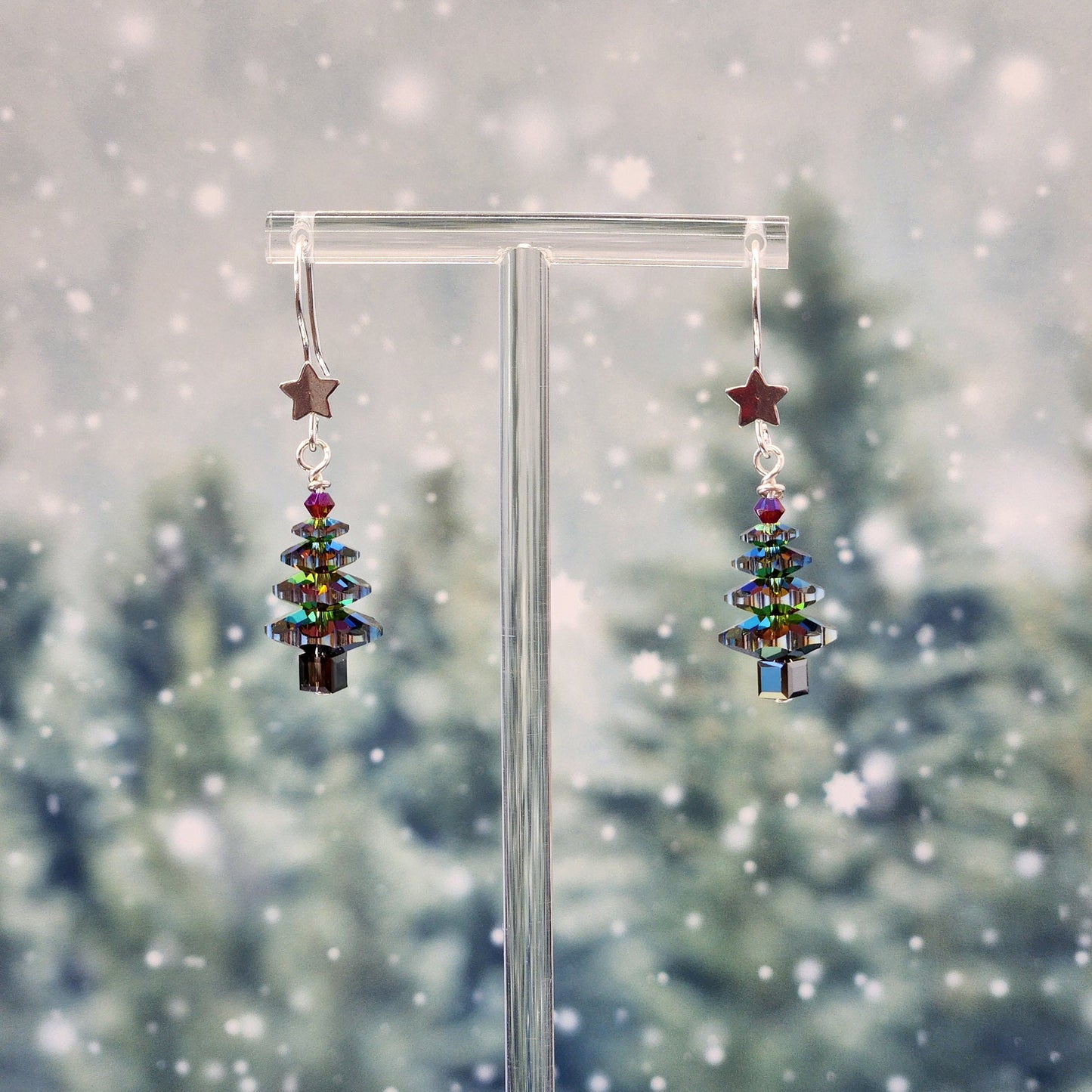 Crystal Christmas Tree Earrings