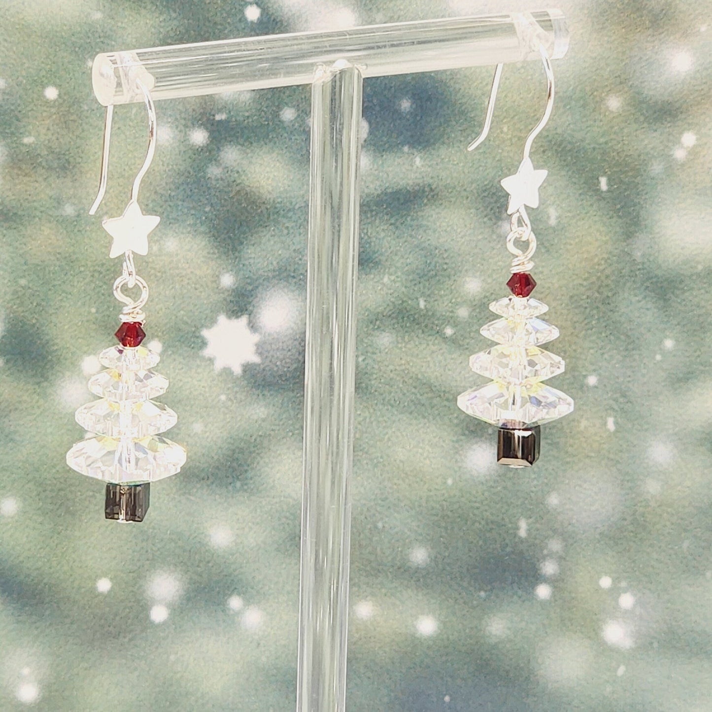 Crystal Christmas Tree Earrings
