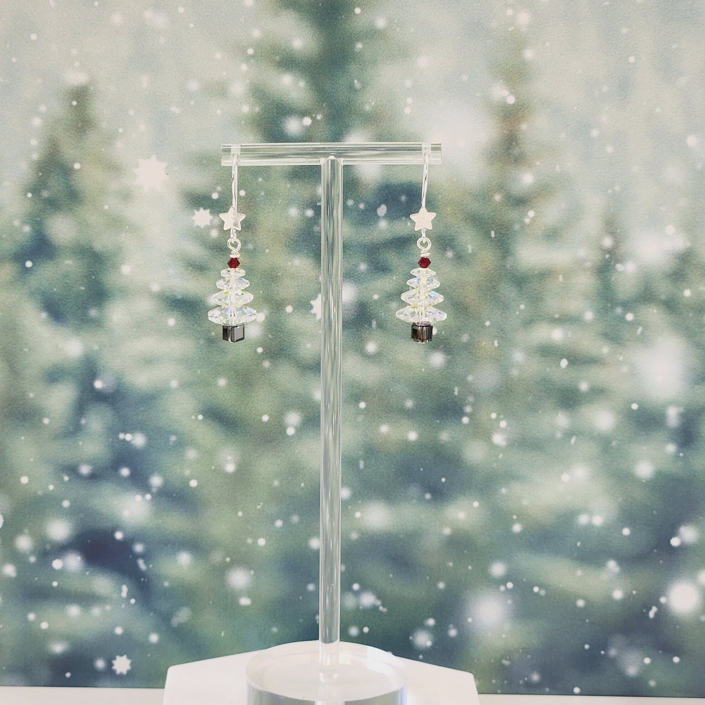 Crystal Christmas Tree Earrings
