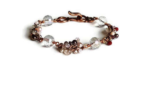 Rose Crystal Nugget Bracelet