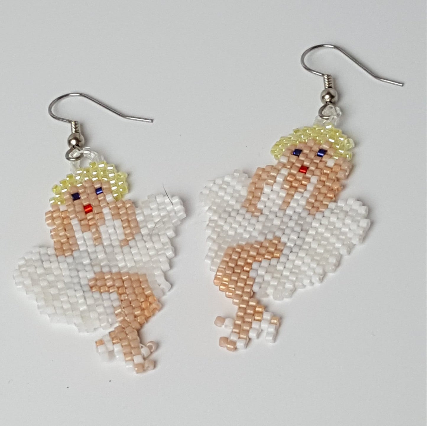 Beaded Earrings - Marilyn Monroe Earrings - Seed Bead Earrings - Gift For Her - Marilyn Earrings - Monroe Earrings - Retro - Handmade - Drop