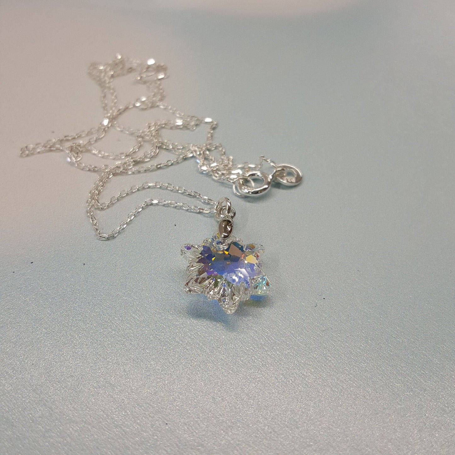 Crystal Snowflake Pendant Necklace