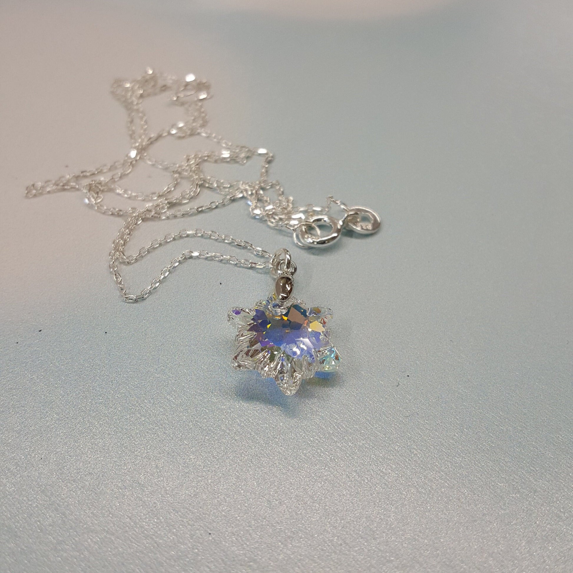 Crystal Snowflake Pendant Necklace