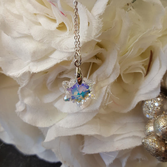 Crystal Snowflake Pendant Necklace