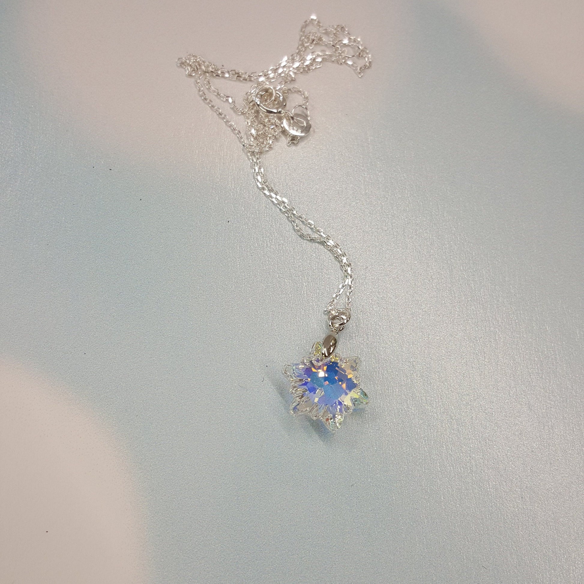 Crystal Snowflake Pendant Necklace