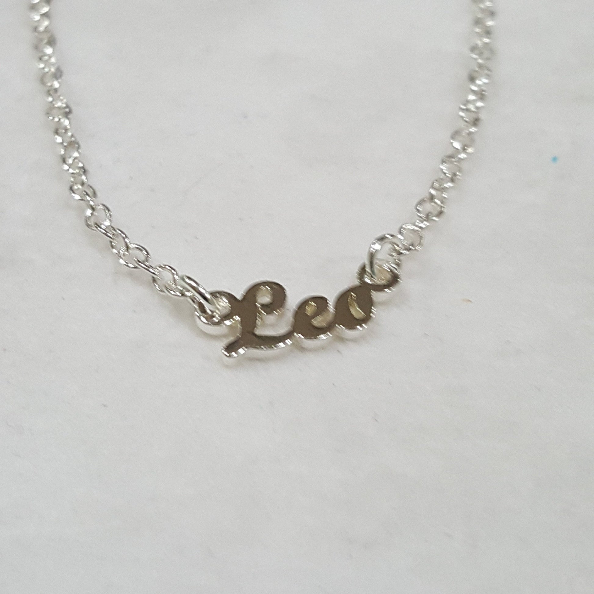 Personalized Zodiac Name Necklace, 18 Inches Long with Silver Finish