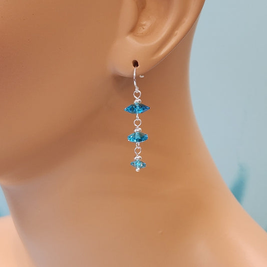 Floral Crystal Dangle Earrings