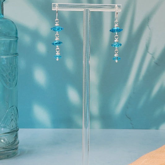 Floral Crystal Dangle Earrings