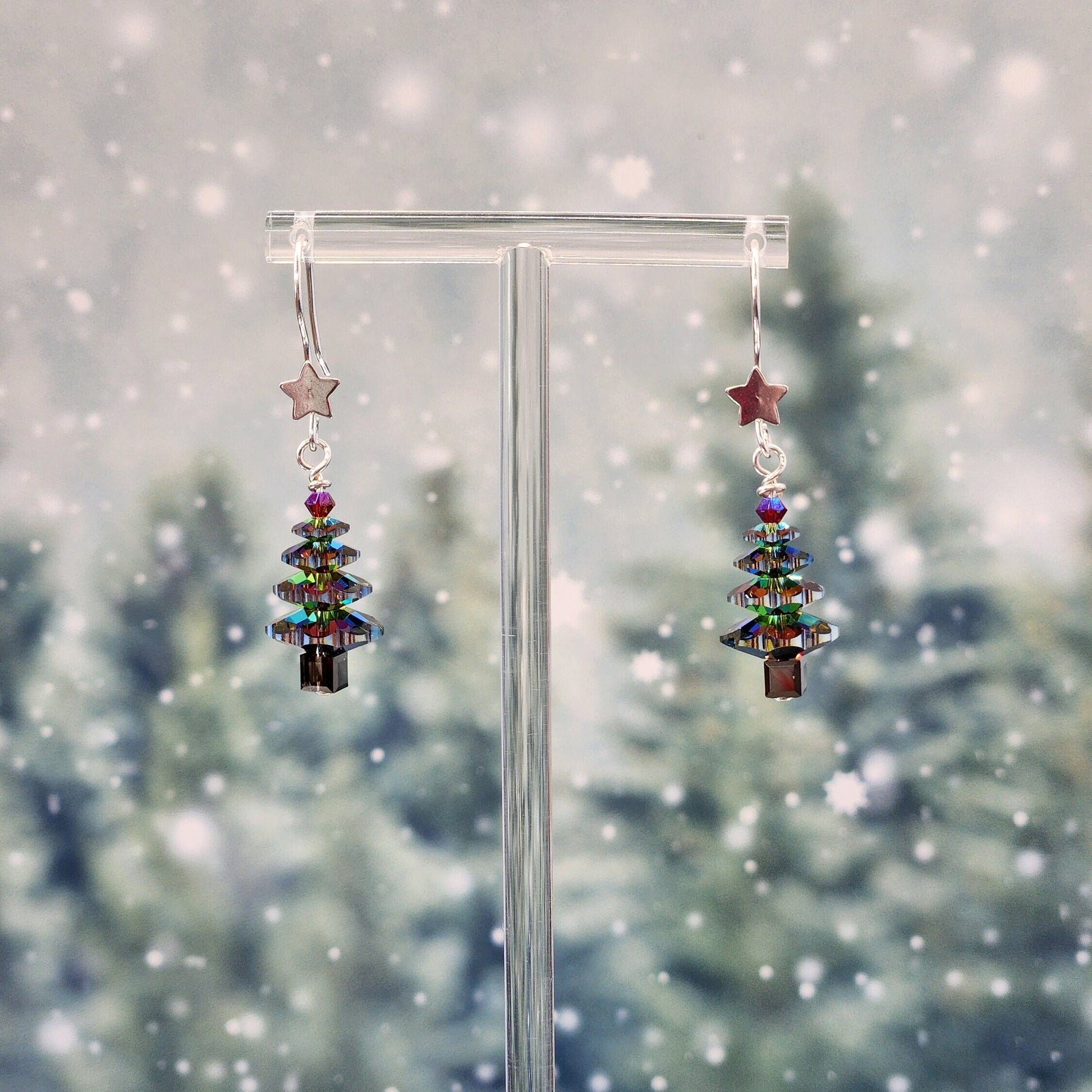 Crystal Christmas Tree Earrings
