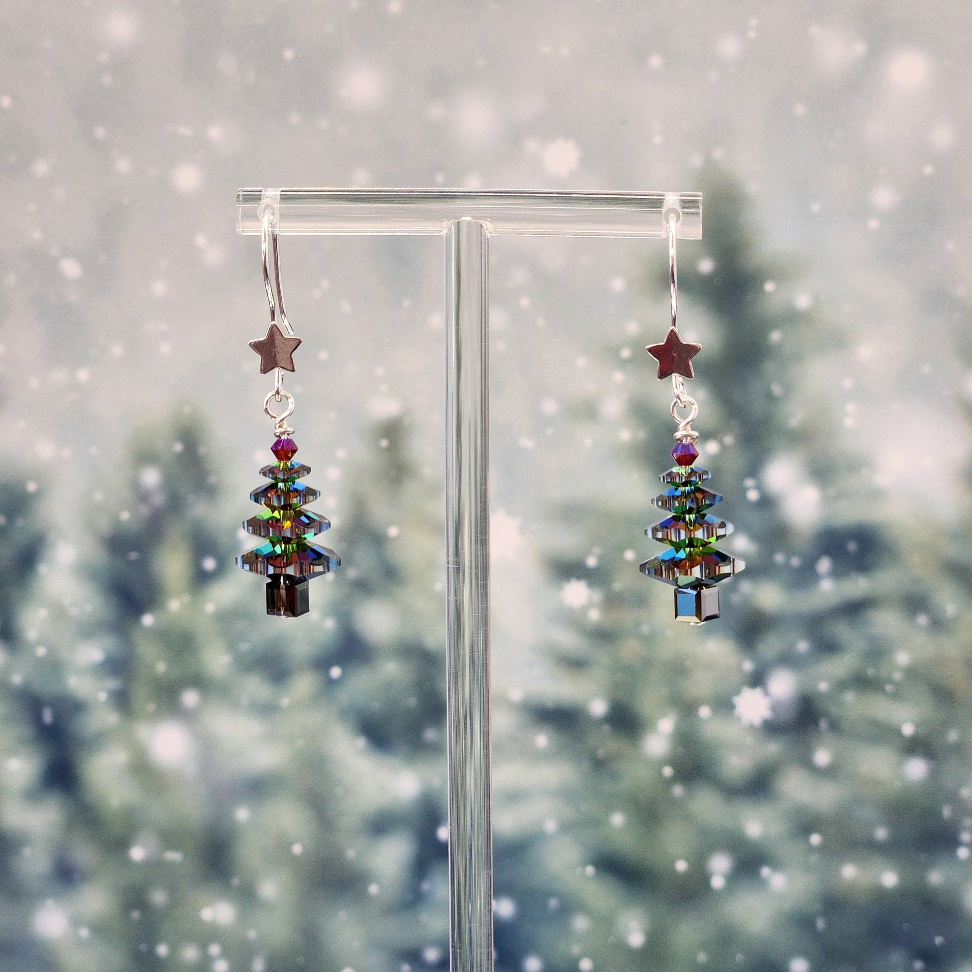 Crystal Christmas Tree Earrings