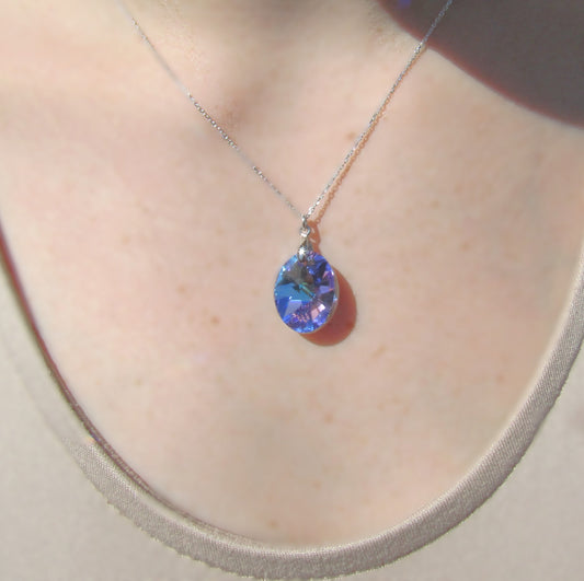 Oval Austrian Crystal Pendant