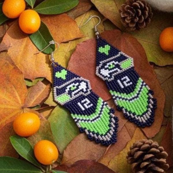 Seattle Seahawks Earrings - Football Jewelry Gift for Her