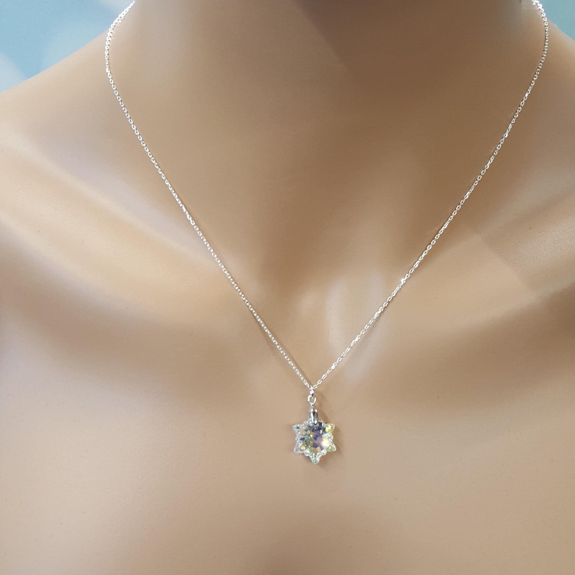 Snowflake Pendant Necklace - Christmas Gift Winter Jewelry for Her