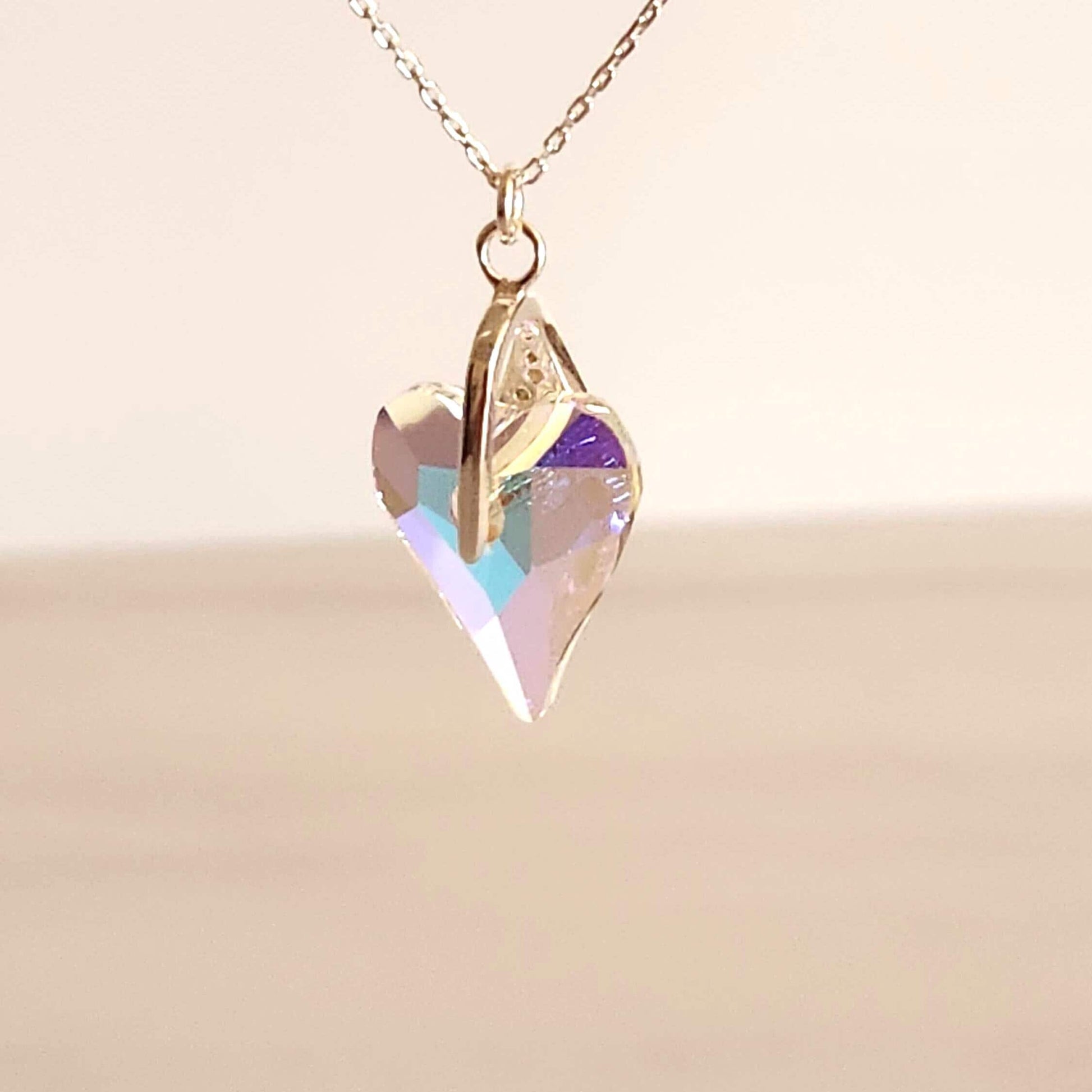 Crystal Heart Pendant Necklace - Elegant Bridal Gift Jewelry