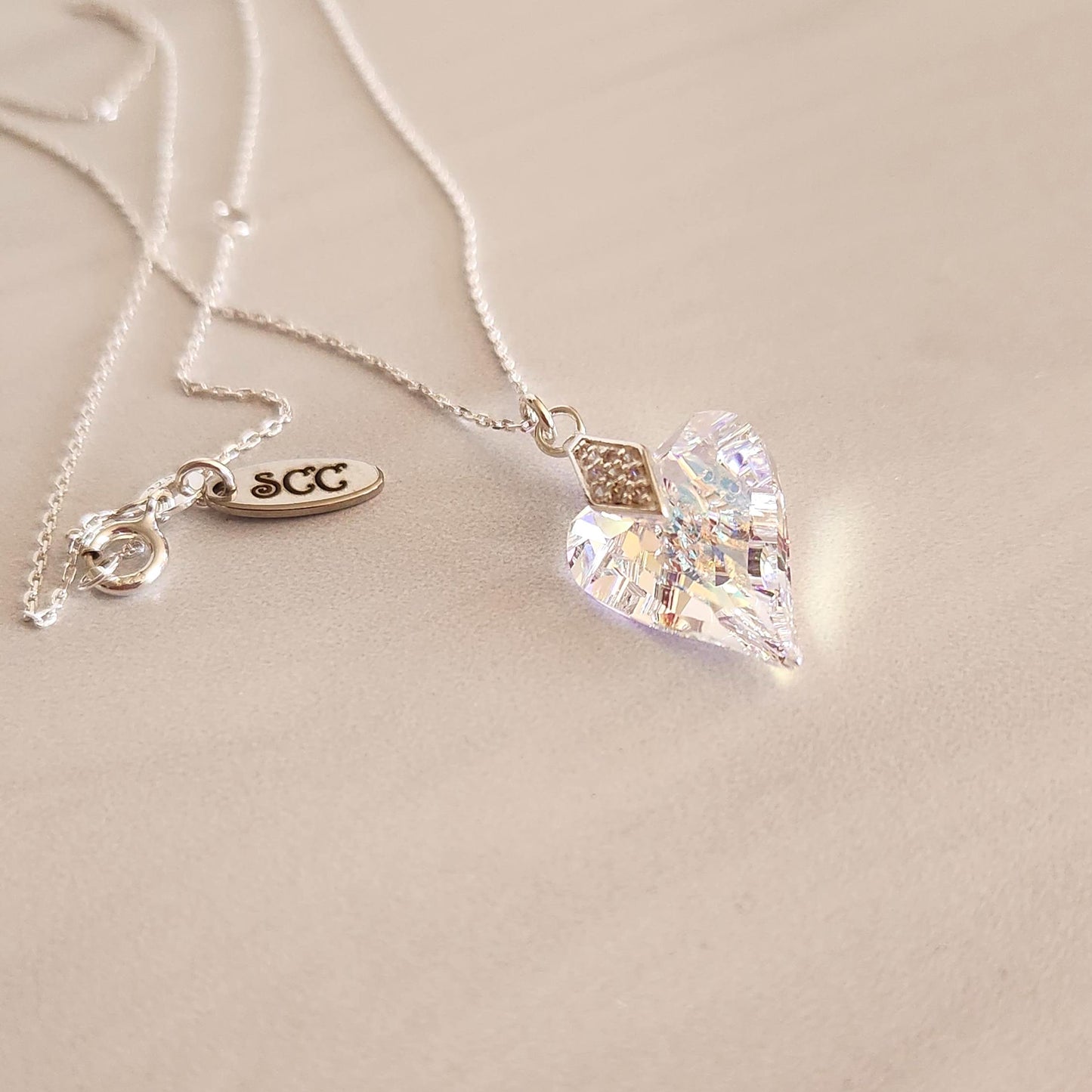 Crystal Heart Pendant Necklace - Elegant Bridal Gift Jewelry