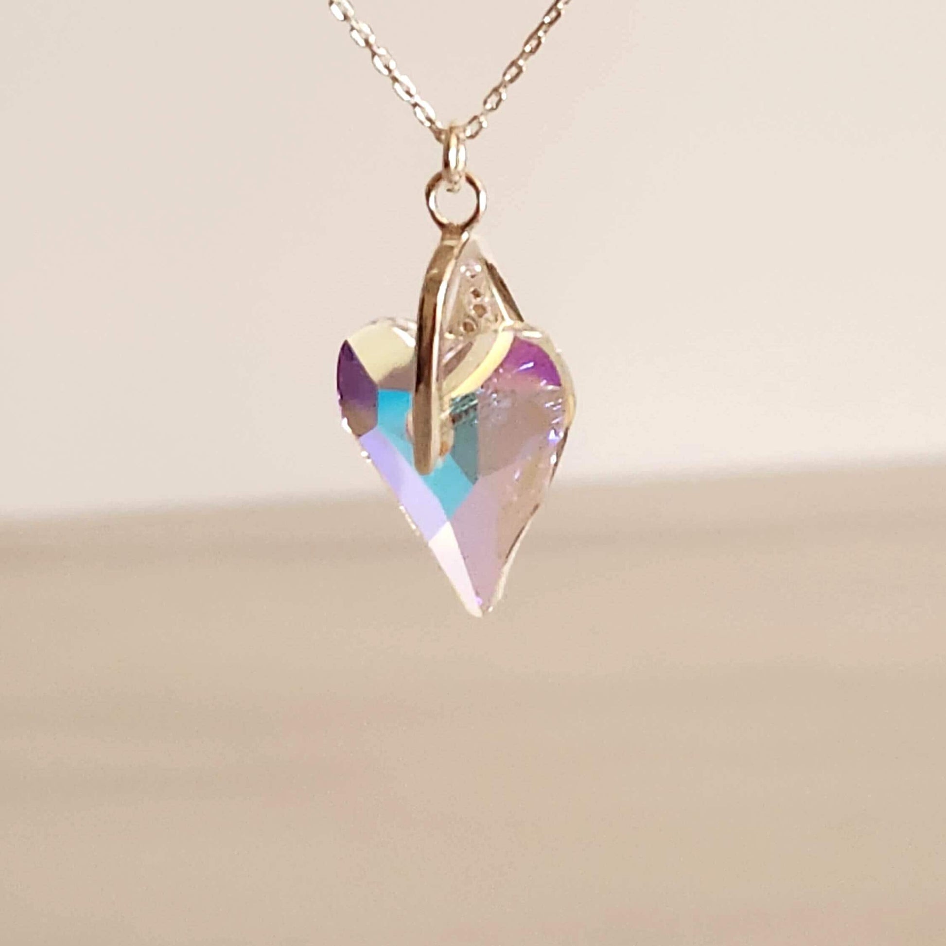 Crystal Heart Pendant Necklace - Elegant Bridal Gift Jewelry