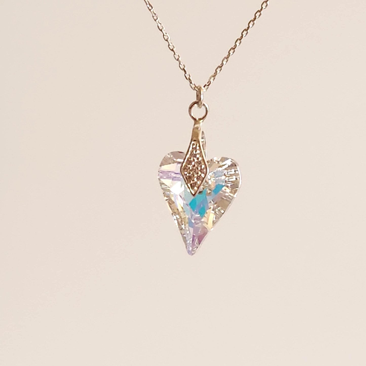 Crystal Heart Pendant Necklace - Elegant Bridal Gift Jewelry