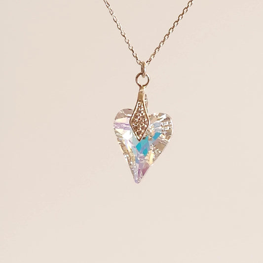Crystal Heart Pendant Necklace - Elegant Bridal Gift Jewelry