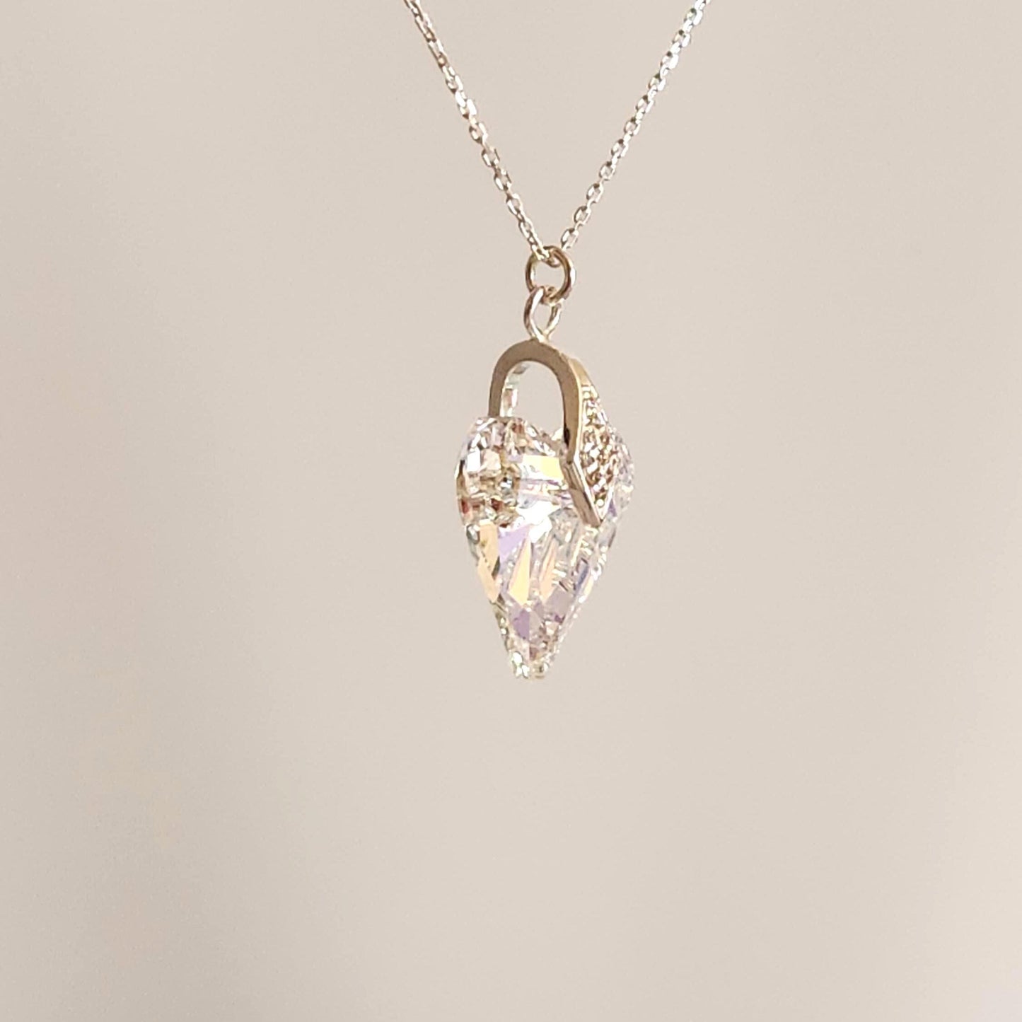Crystal Heart Pendant Necklace - Elegant Bridal Gift Jewelry
