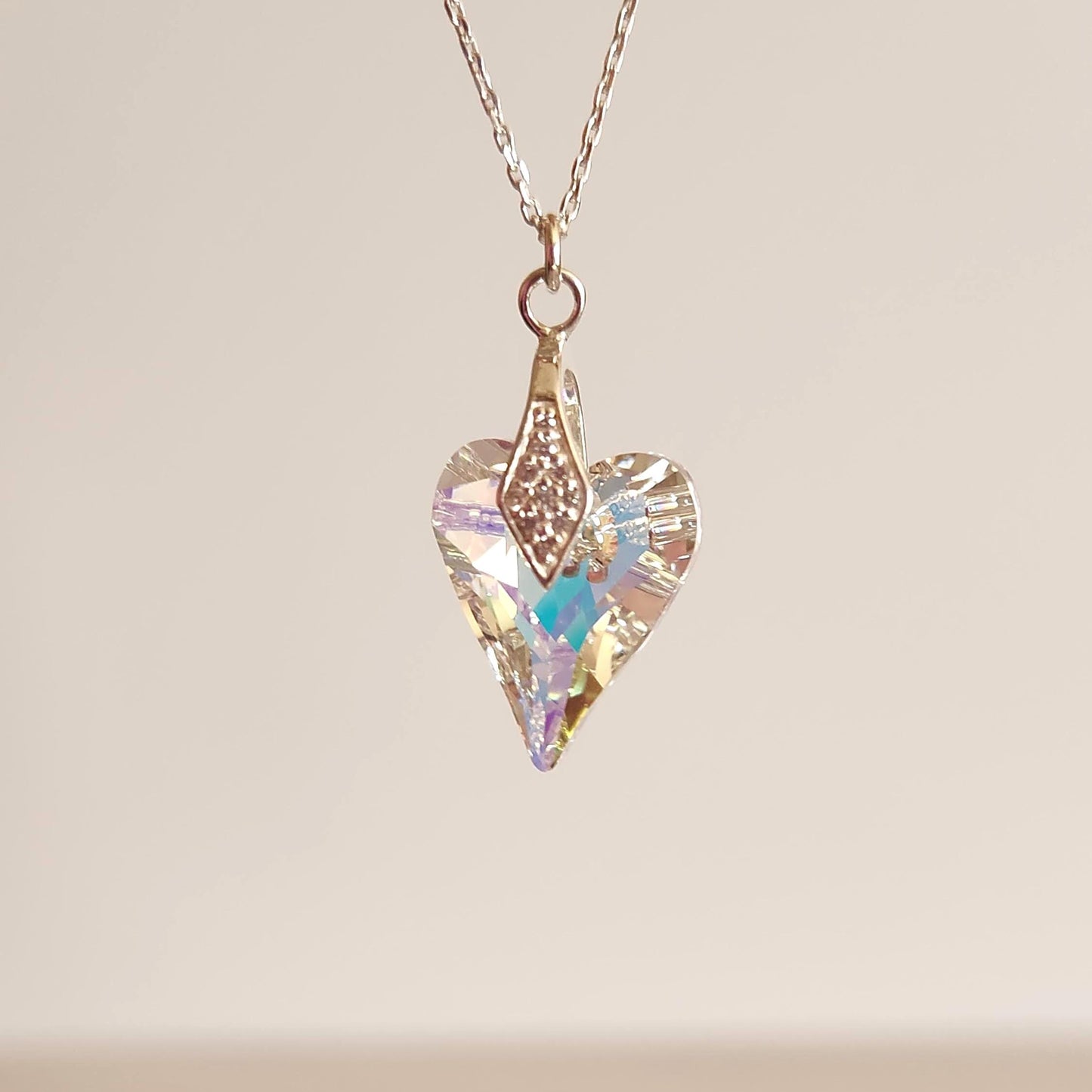 Crystal Heart Pendant Necklace - Elegant Bridal Gift Jewelry